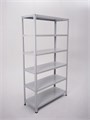 Стеллаж металлический 220х100х30 см 6 полок цельная стойка светло-серый ms-191