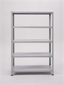 Стеллаж металлический 200х100х50 см 5 полок цельная стойка светло-серый ms-117